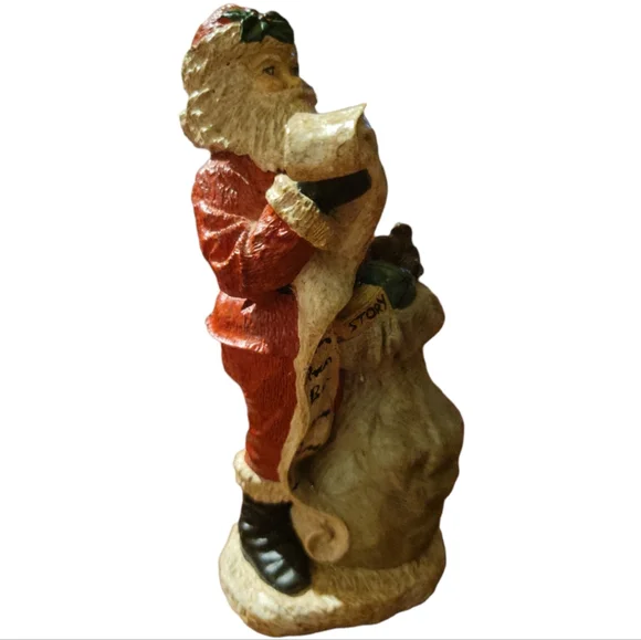 Vtg 1991 Stamped Santa Claus Christmas Story Good & Naughty List Statue Figurine - Picture 3 of 8